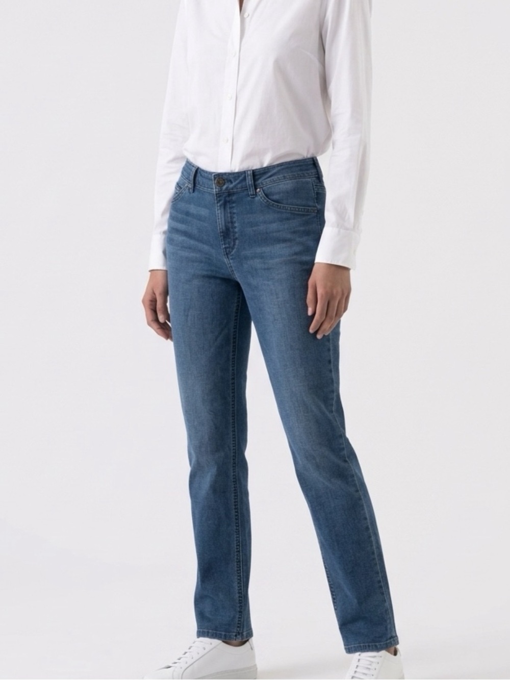 J.Jill Women's Straight-Leg Stretch Jeans in Denim Blue, Size 2